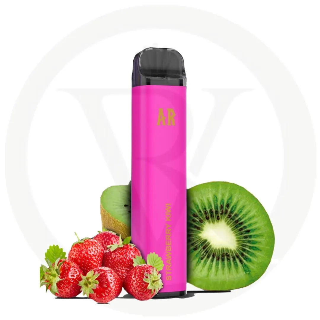 AR Strawberry Kiwi disposable vape with fresh strawberries and kiwi