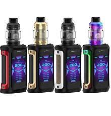 Aegis X Zeus Kit 200W vape mod in red, gold, silver, and rainbow colors