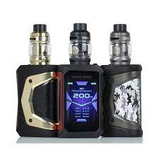Aegis X Zeus Kit 200W vape mods with camo and gold accent designs