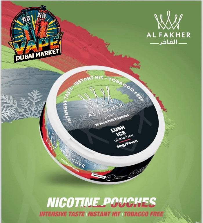 Al Fakher nicotine pouches Lush Ice flavor can tobacco-free