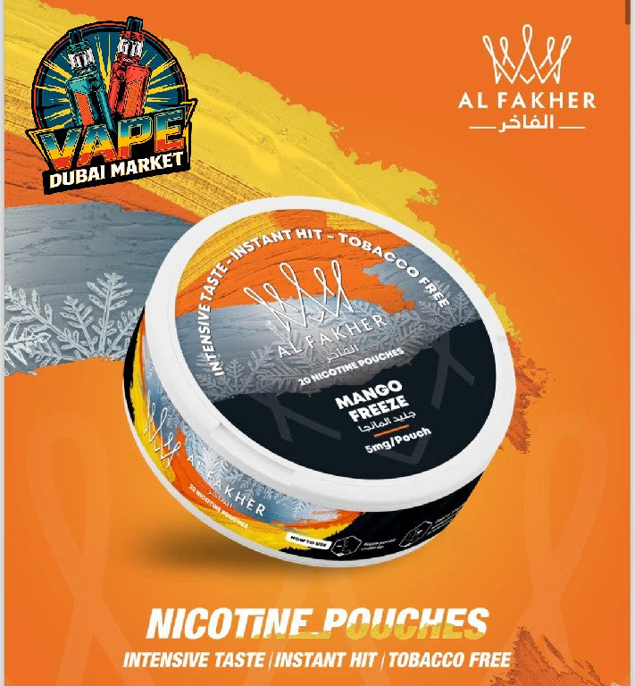 Al Fakher nicotine pouches Mango Freeze flavor can tobacco-free