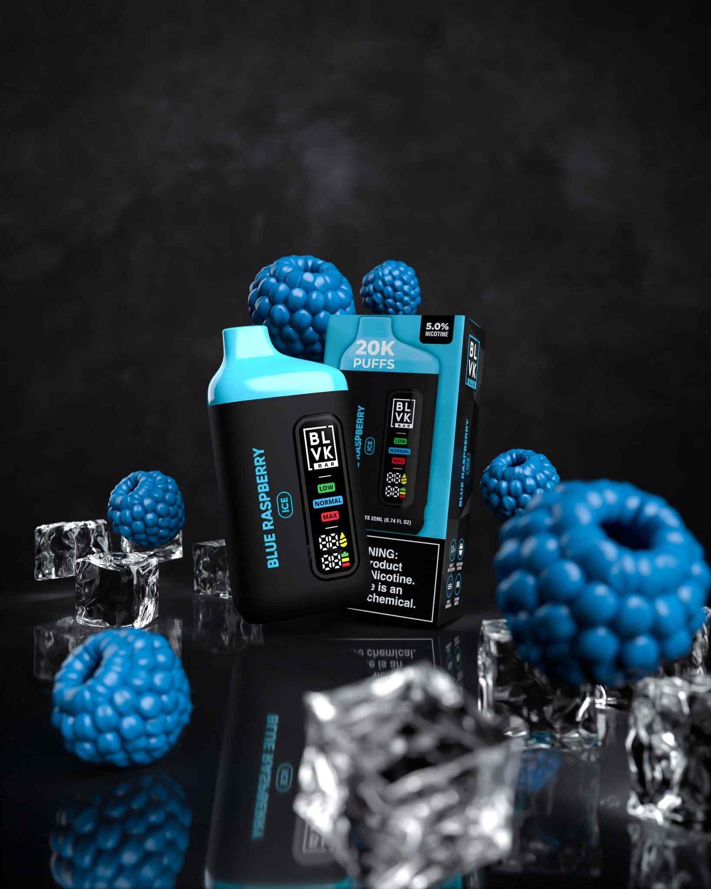 BLVK Bar 20000 Puffs Disposable Vape Blue Raspberry Flavor