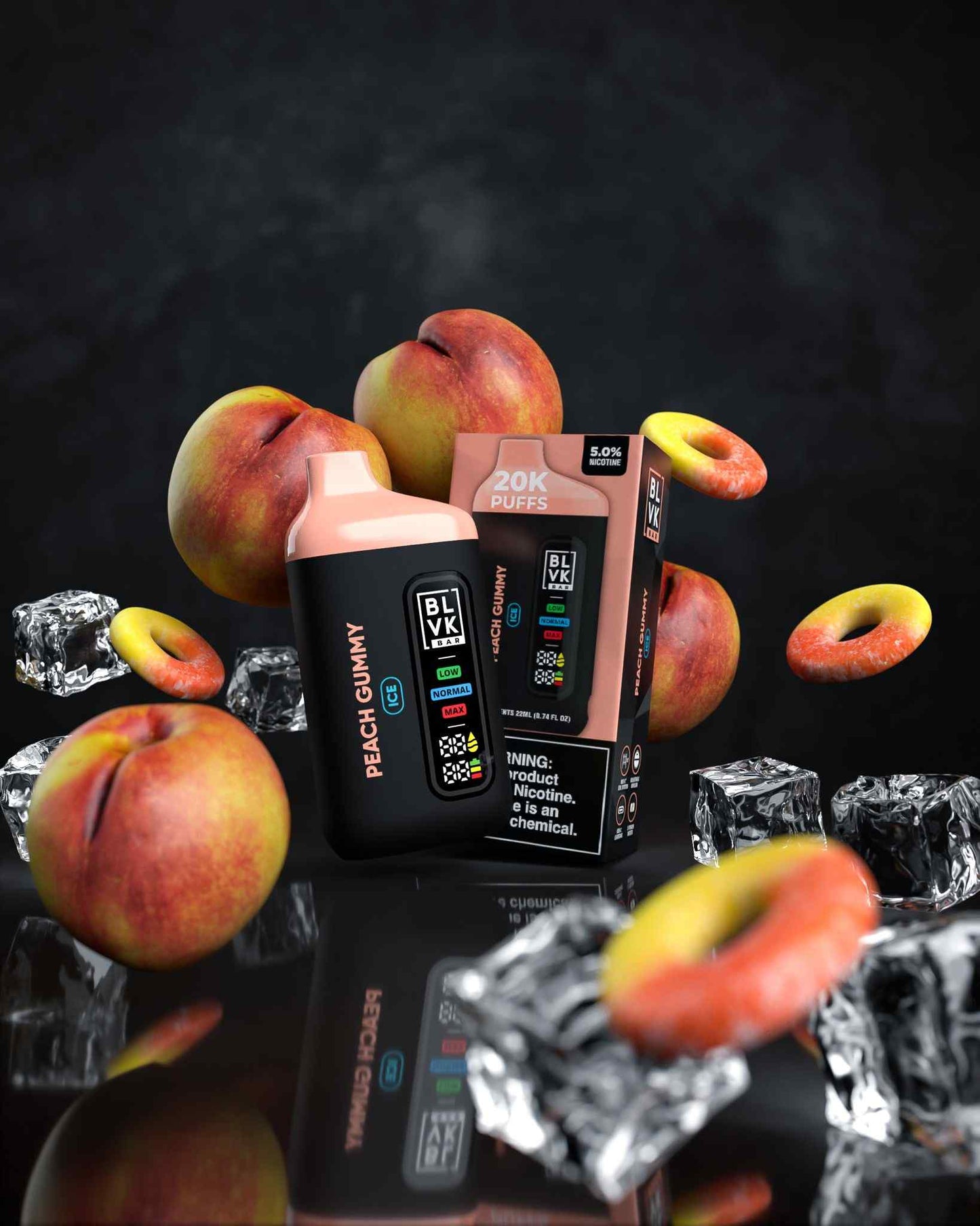 BLVK Bar 20000 Puffs Disposable Vape Peach Gummy Flavor