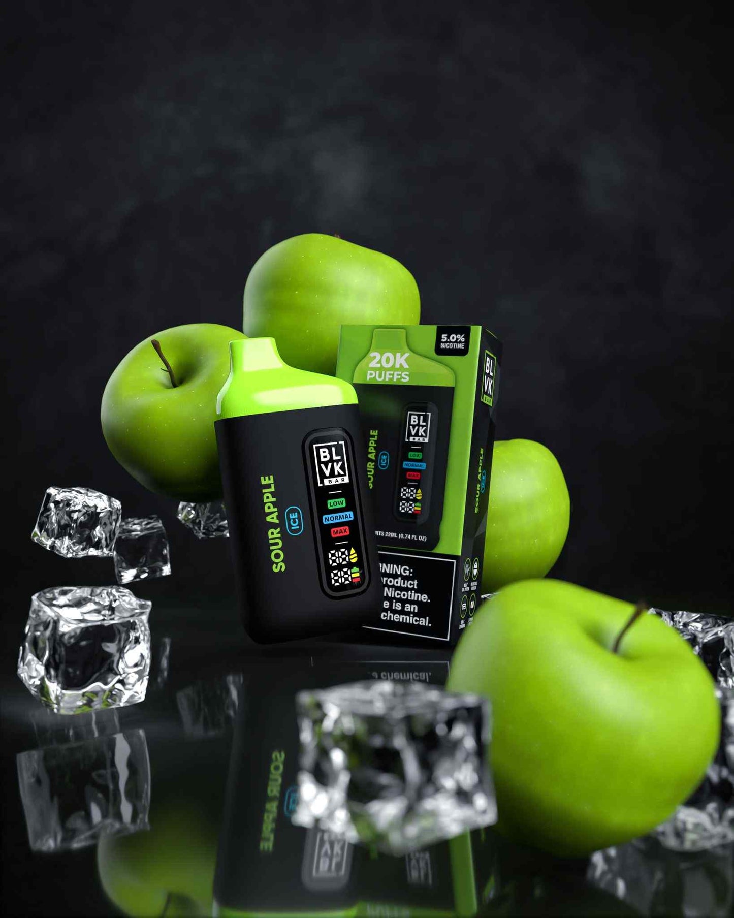 BLVK Bar 20000 Puffs Disposable Vape Sour Apple Flavor