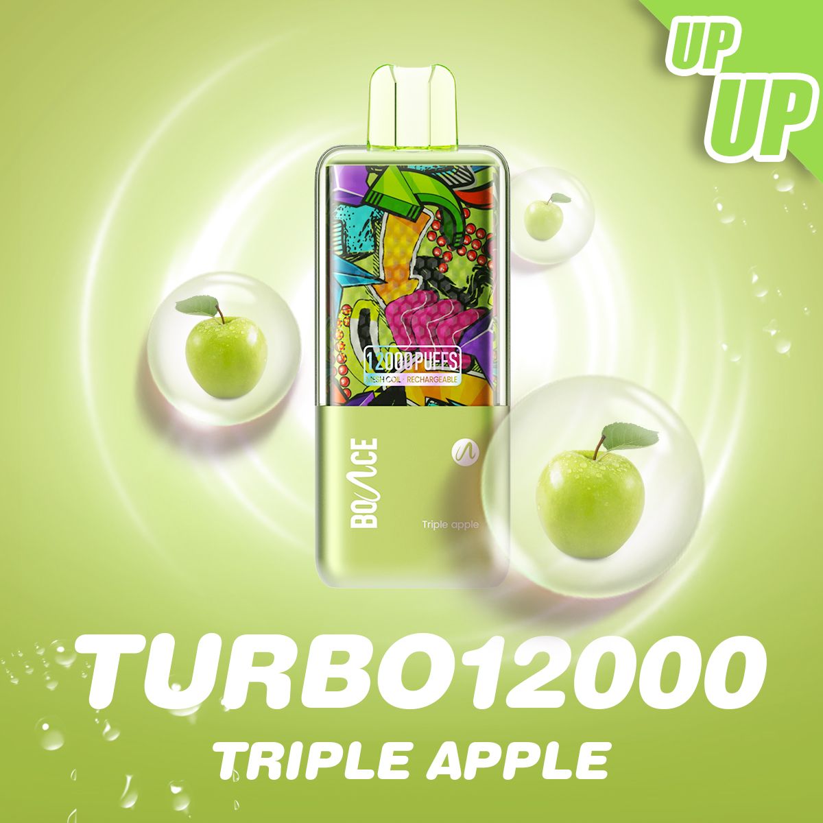 Bounce Turbo 12000 Triple Apple – 12000 puffs disposable vape with triple apple flavor