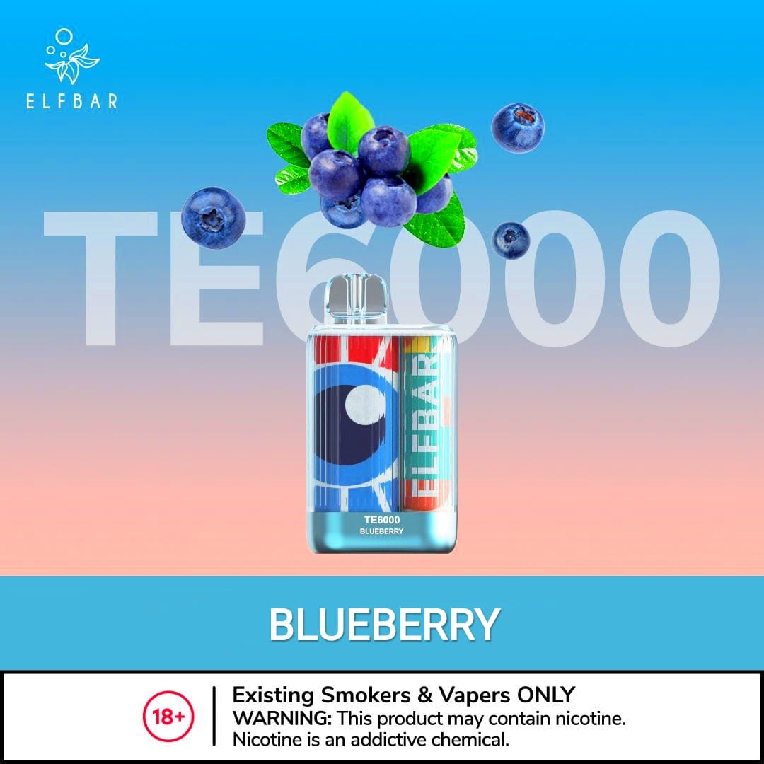 ELF BAR TE6000 Disposable Vape with Blueberry Flavor