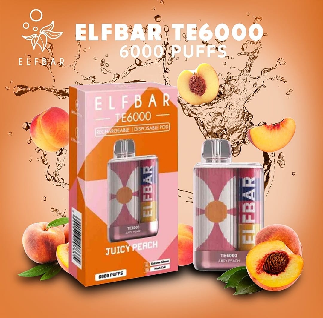 ELF BAR TE6000 Disposable Vape with Juicy Peach Flavor