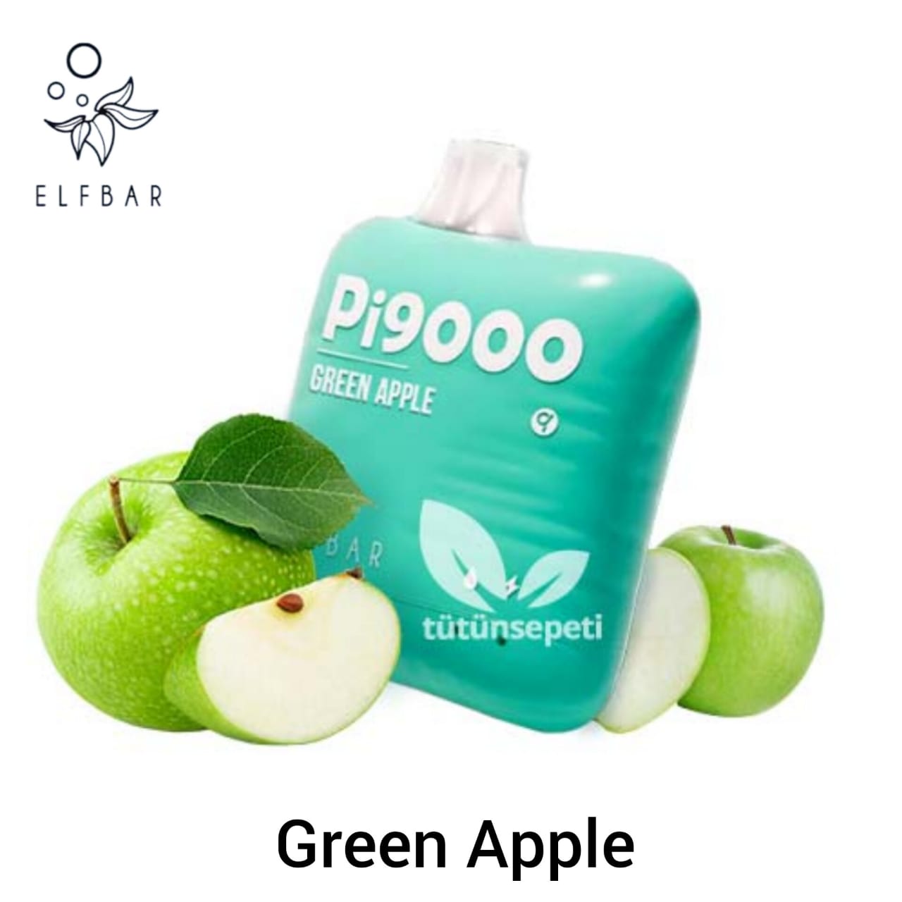 ElfBar Pi9000 Disposable Vape with Green Apple flavor