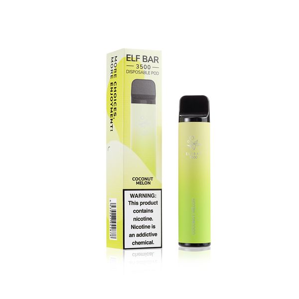 Elf Bar 3500 Coconut Melon – disposable vape pod and box with coconut melon flavor