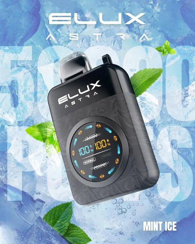 Elux Astra 50K 50000 puffs 50mg disposable vape MINT ICE Flavour with Type‑C