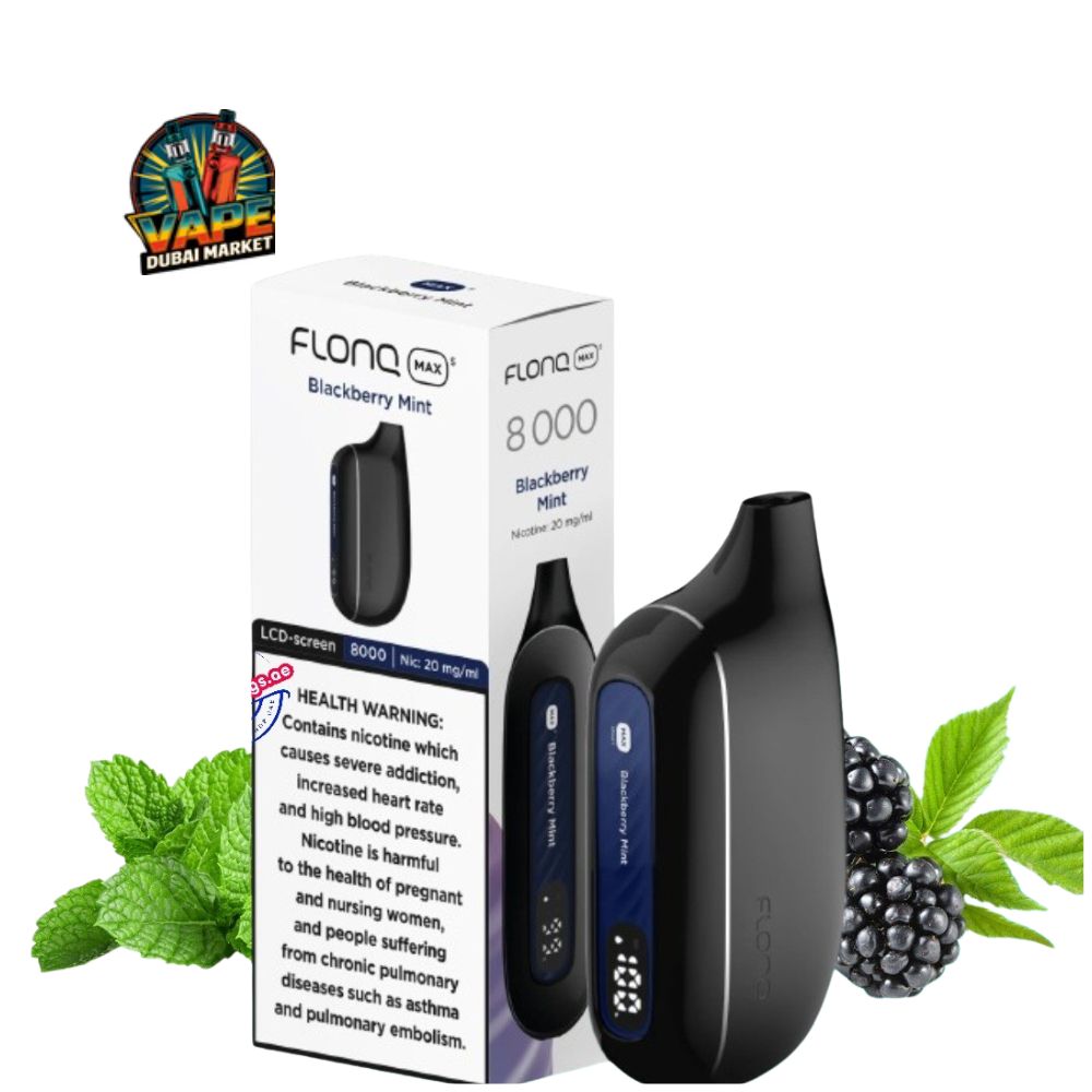 Flonq Max S 8000 Blackberry Mint vape with box