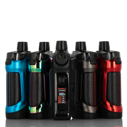 GeekVape Aegis Boost Pro 100W Pod Mod Kit color options with display screen