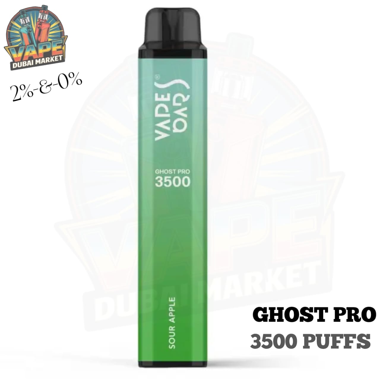Ghost Pro 3500 Sour Apple – disposable vape with sour apple flavor