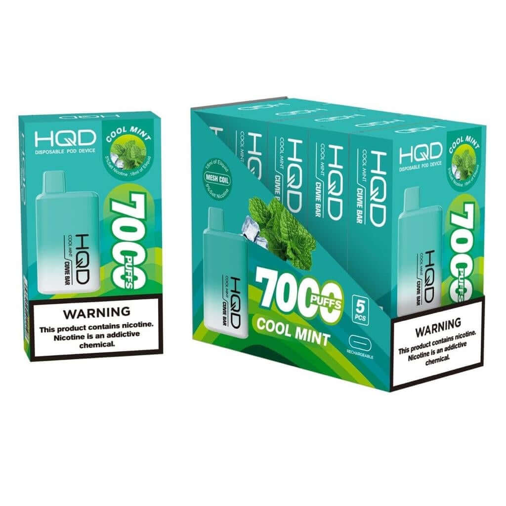 HQD Cuvie Bar 7000 puff Disposable pod Device with Cool Mint flavor