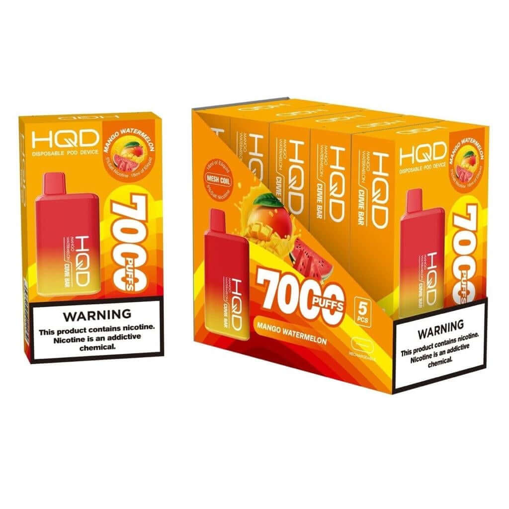 HQD Cuvie Bar 7000 puff Disposable pod Device with Mango Watermelon Flavor
