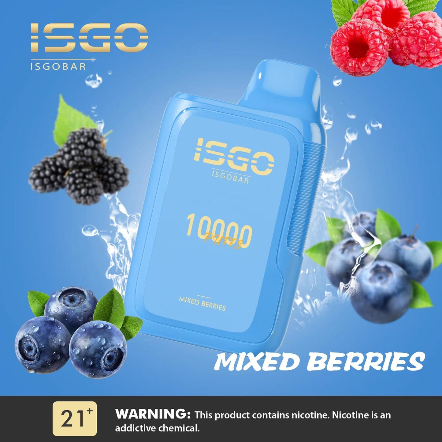 ISGO Bar 10000 Puffs Disposables Vape With Mixed Berries Flavor