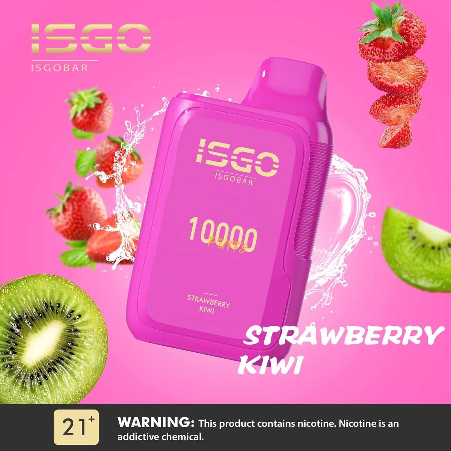 ISGO Bar 10000 Puffs Disposables Vape With Strawberry Kiwi Flavor