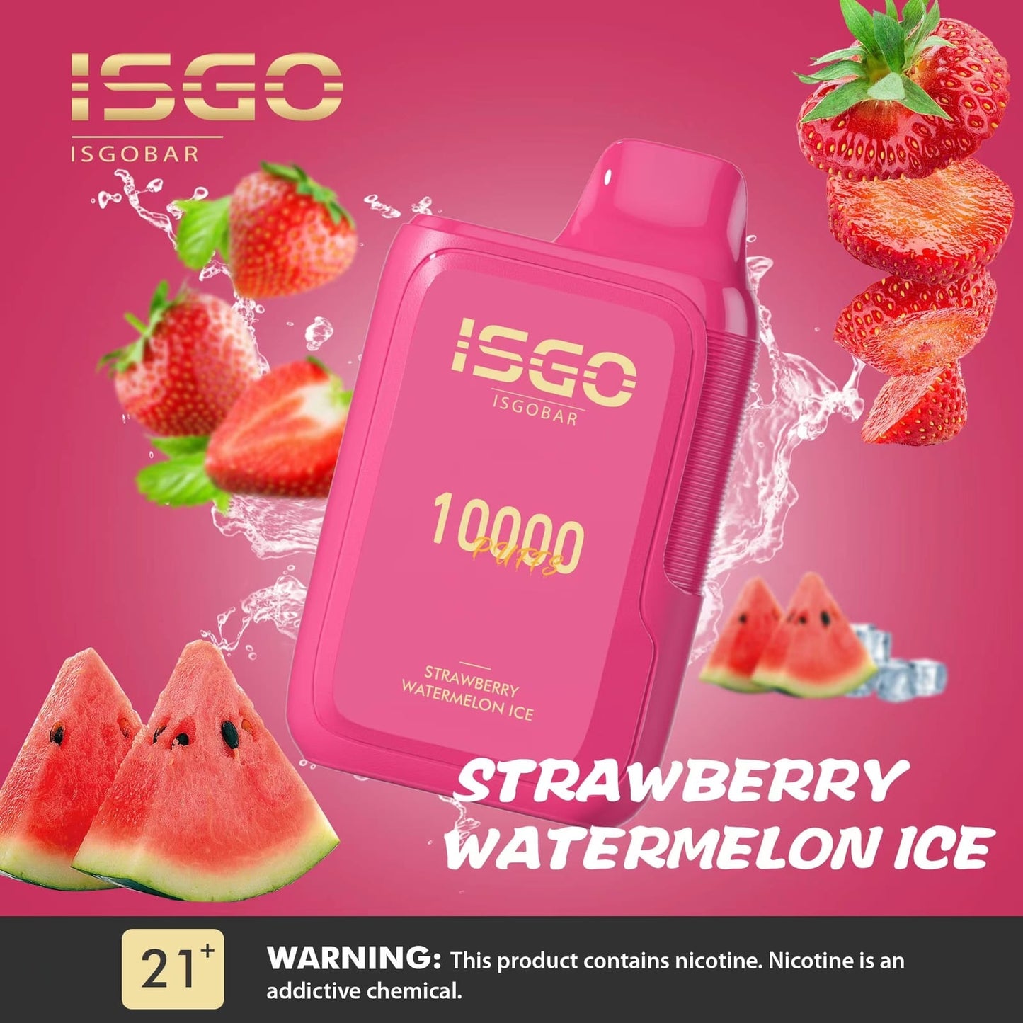 ISGO Bar 10000 Puffs Disposables Vape With Strawberry Watermelon Ice Flavor