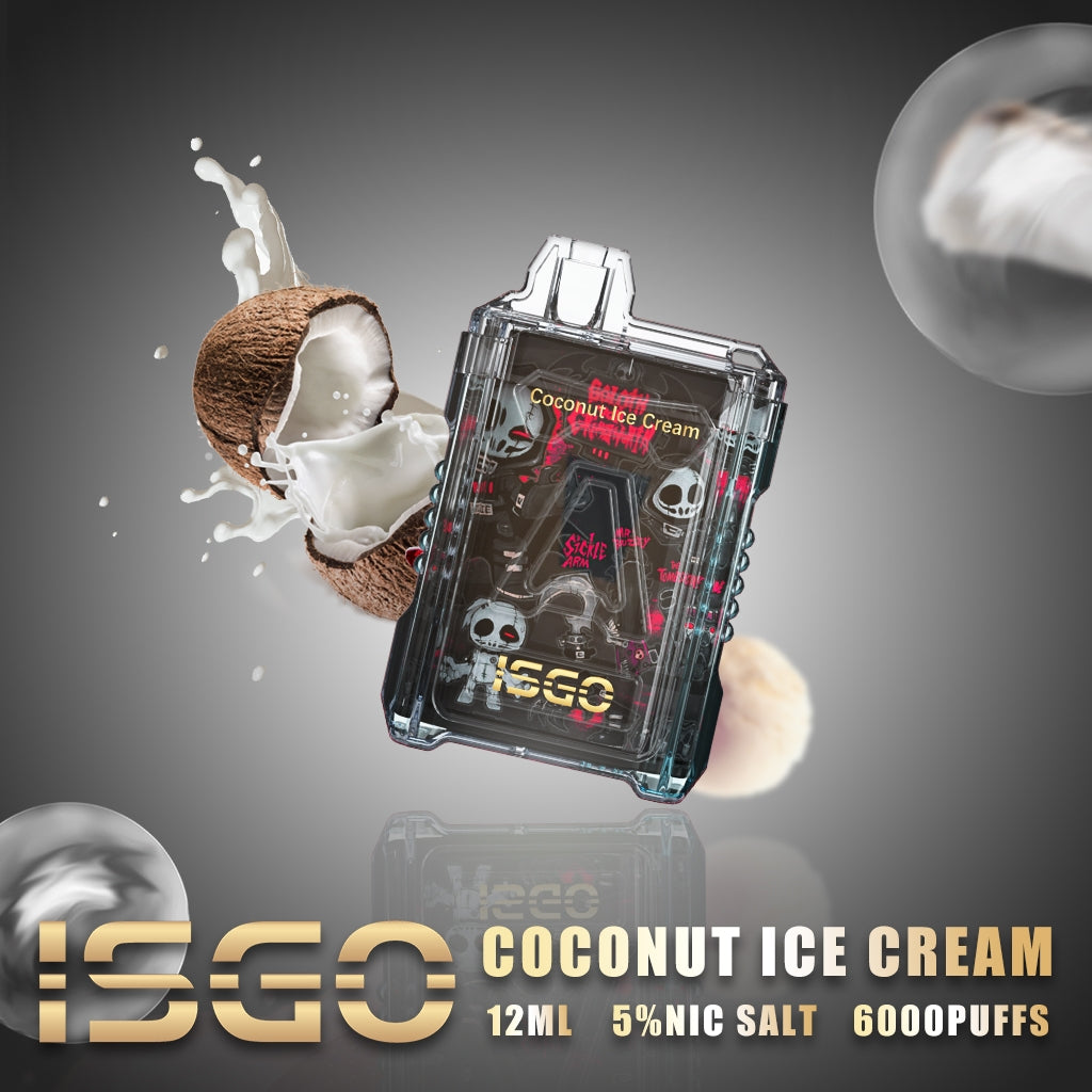 ISGO Coconut Ice Cream disposable vape 6000 puffs 12ml 5% nic salt
