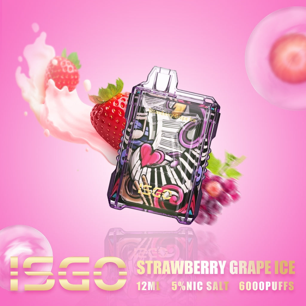 ISGO Strawberry Grape Ice disposable vape 6000 puffs 12ml 5% nic salt