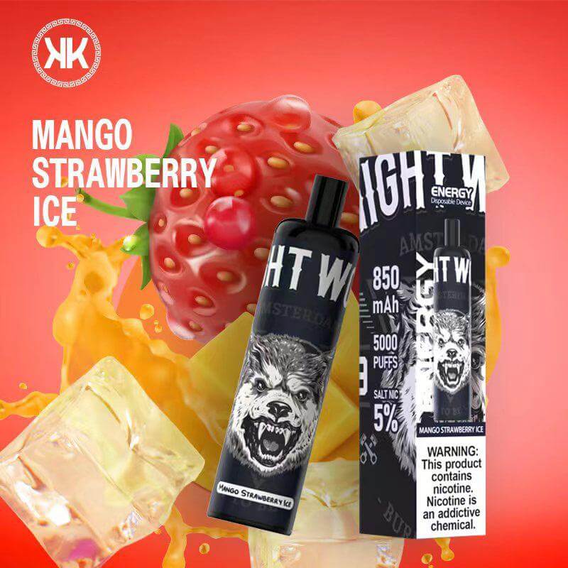 KK Energy 5000 puffs disposable vape Mango Strawberry Ice flavor