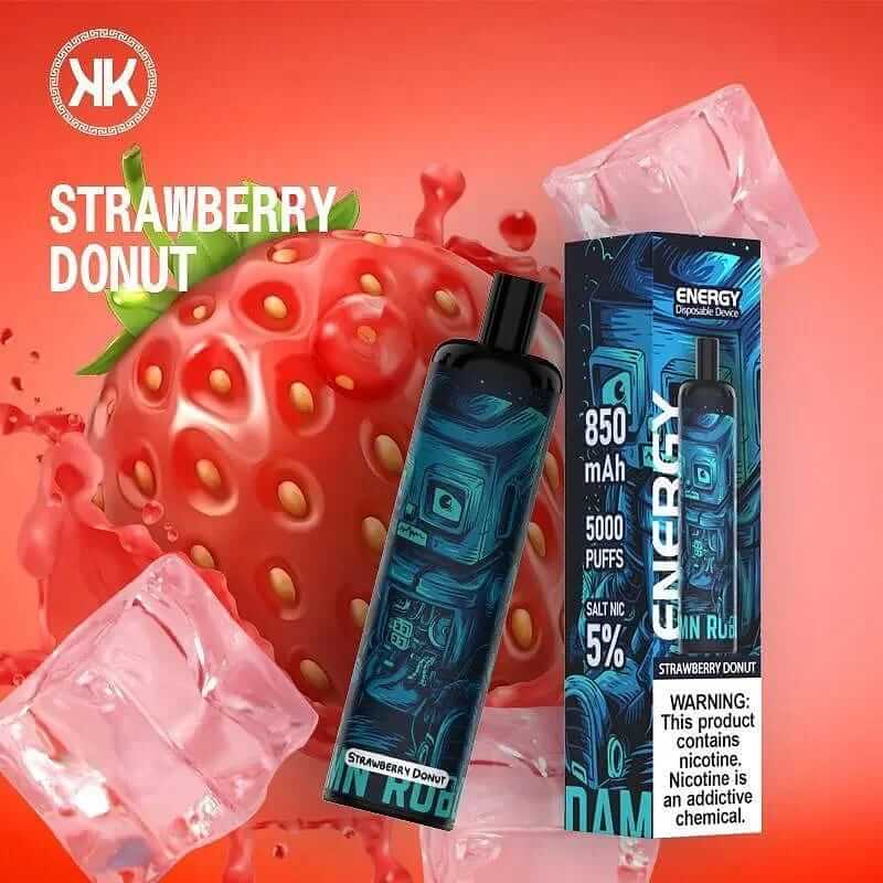 KK Energy 5000 puffs disposable vape Strawberry Donut flavor with ice