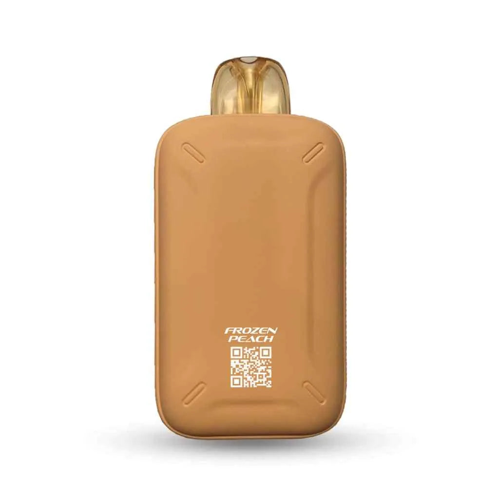 MYLE Turbo 20000 Frozen Peach disposable vape, peach color device with QR code
