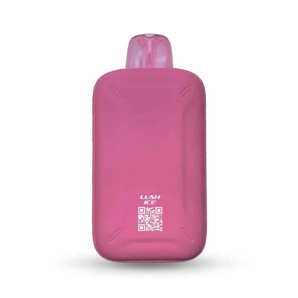 MYLE Turbo 20000 Lush Ice disposable vape, pink device with QR code on back