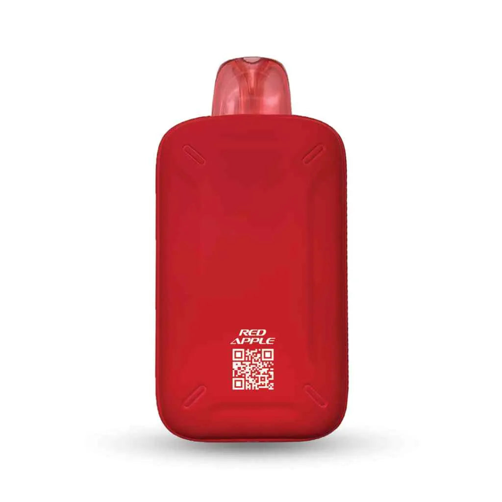 MYLE Turbo 20000 Red Apple disposable vape, red device with QR code on back