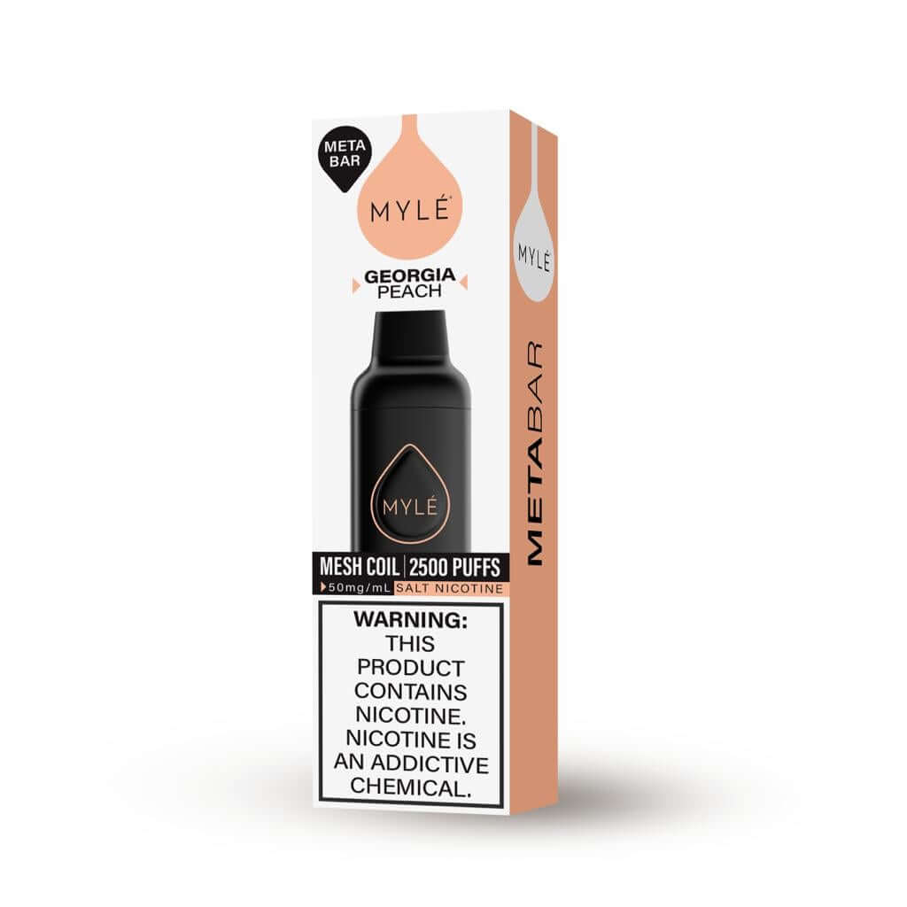 Myle meta bar 2500 puffs Disposable Vape With Georgia Peach Flavor
