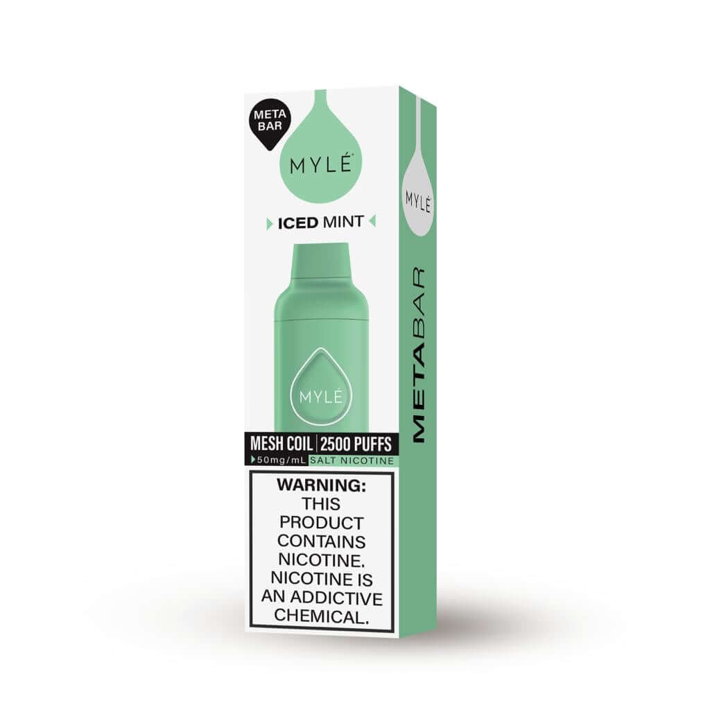 Myle meta bar 2500 puffs Disposable Vape With Iced Mint Flavor