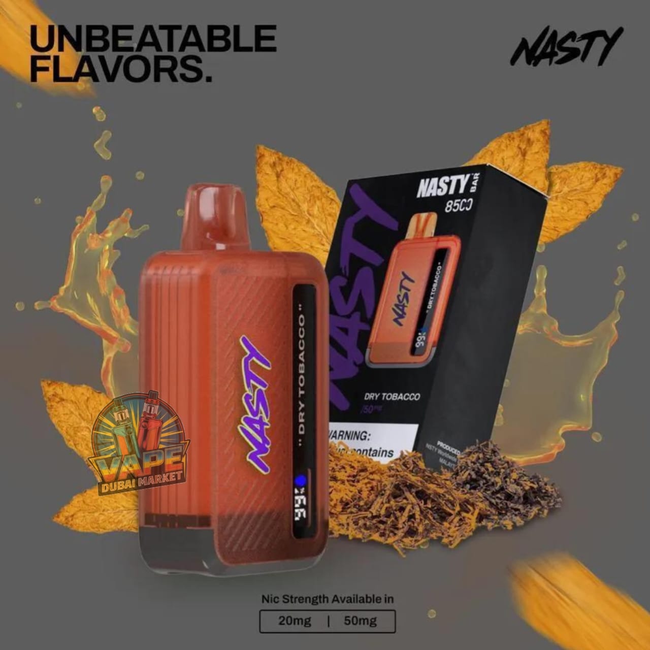 Nasty Bar 8500 Puffs with Dry Tobacco flavor