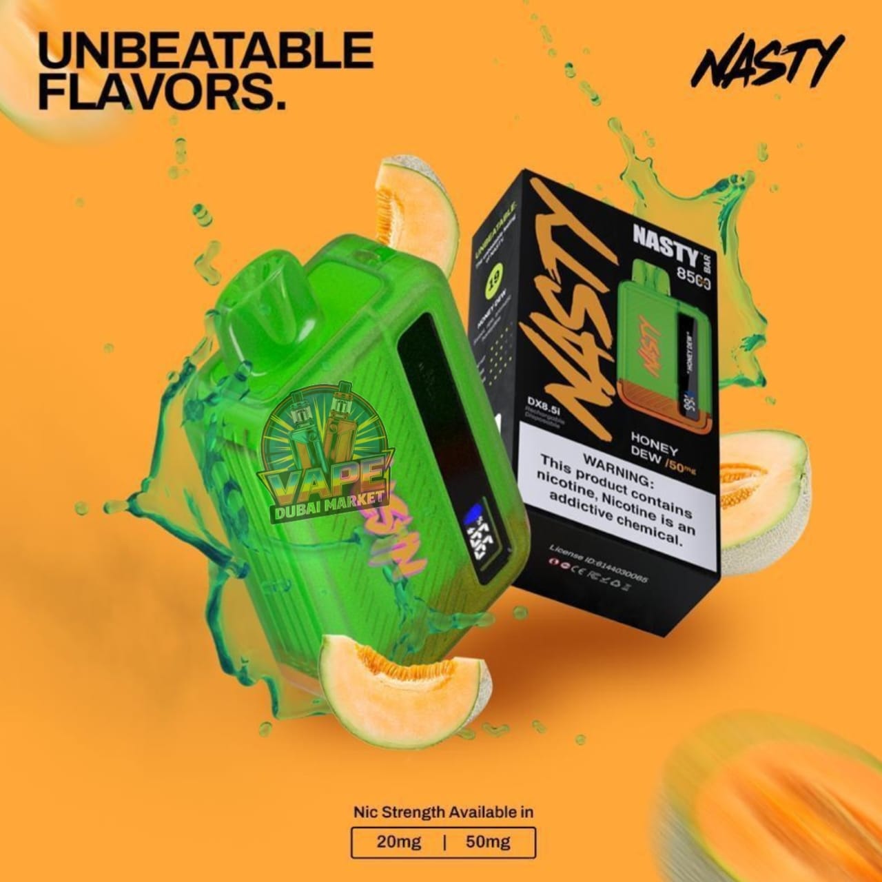 Nasty Bar 8500 Puffs with Honey Dew flavor
