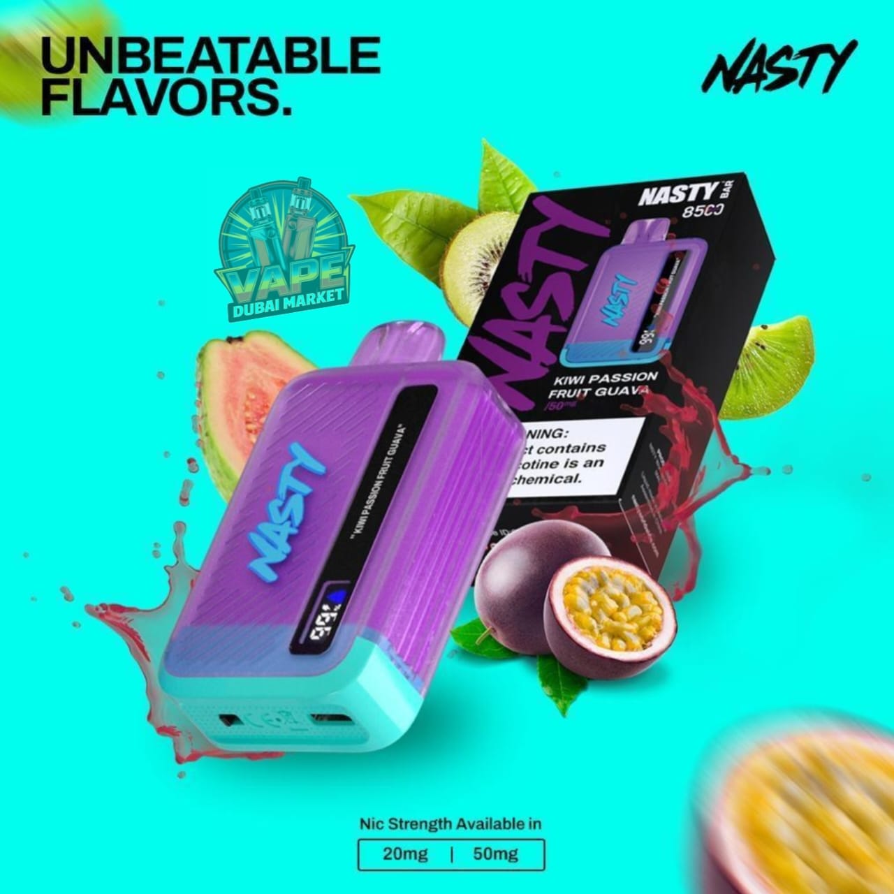 Nasty Bar 8500 Puffs with Kiwi Passion Fruit Guava flavor