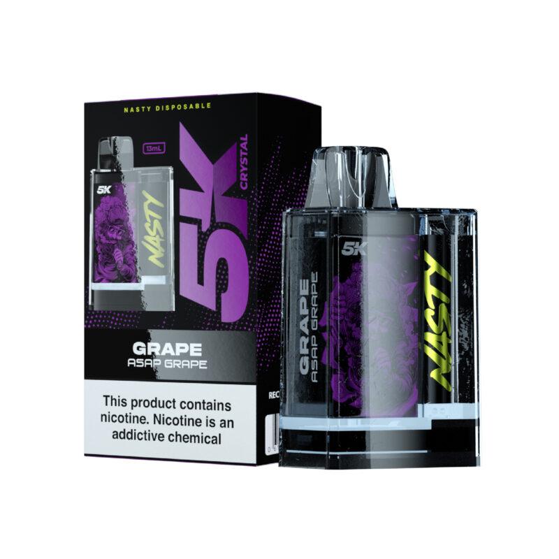 Nasty Crystal 5K Grape – 5000 puffs disposable vape with grape flavor