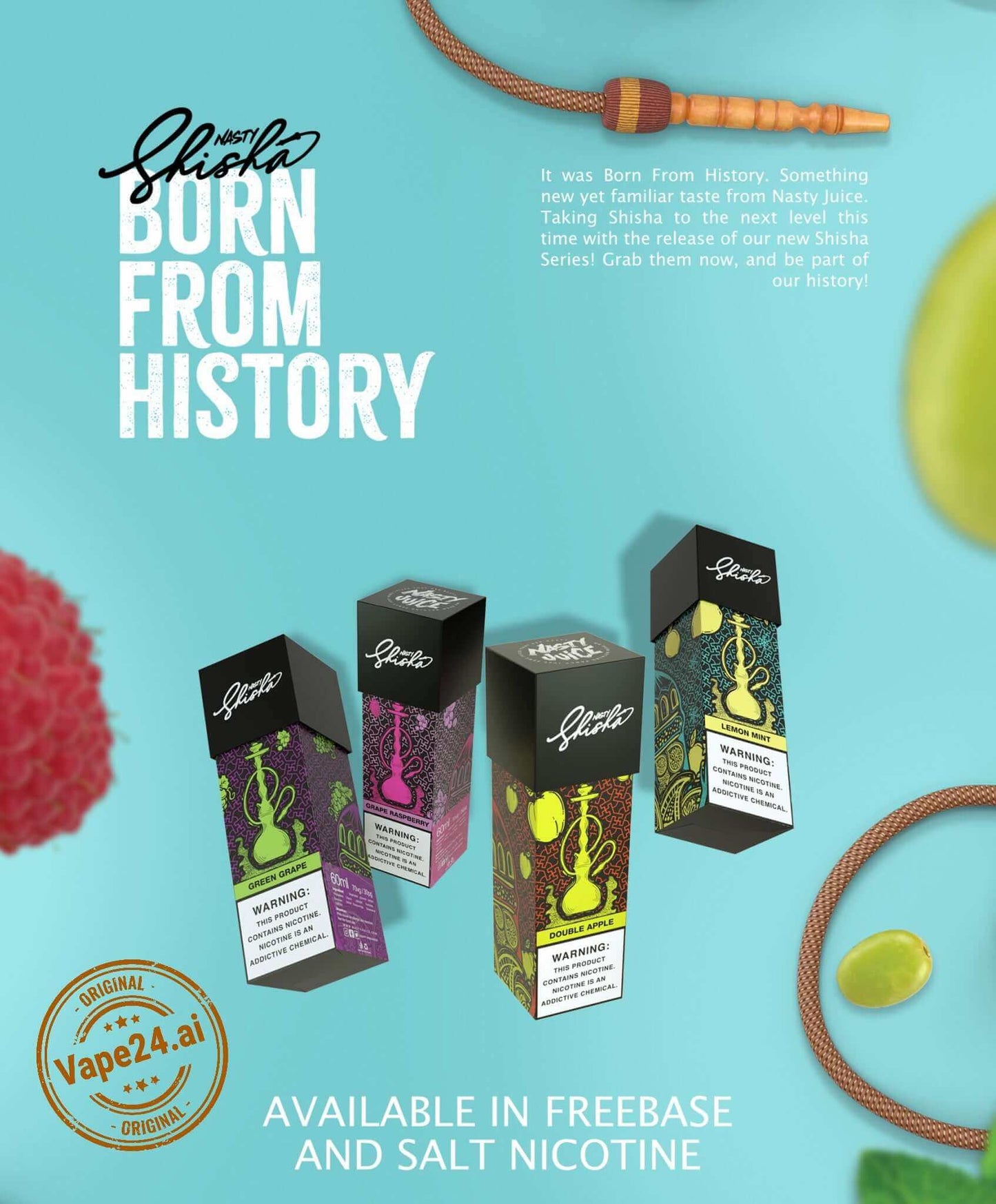 Nasty Shisha 30ml Salt Nic juice 35mg/50mg MTL e-liquid pods