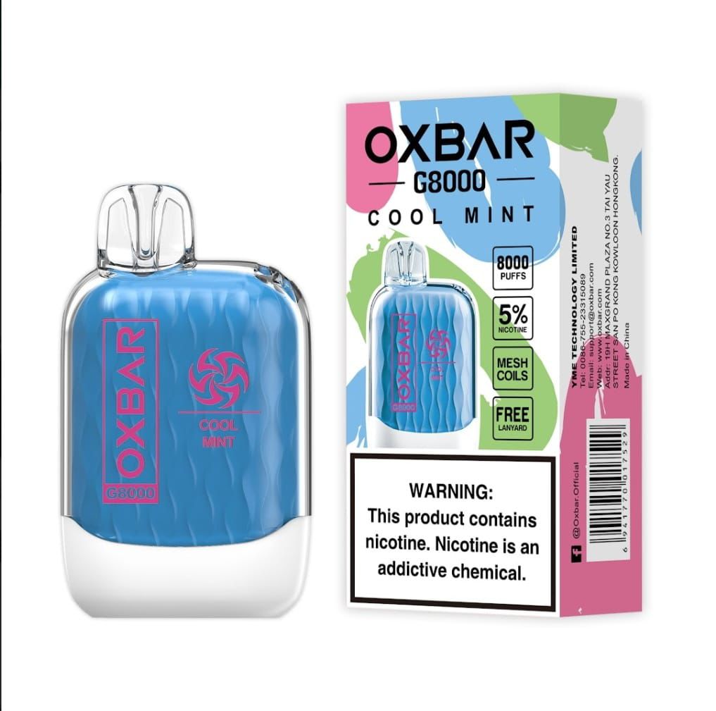 OXBAR G8000 Cool Mint – disposable vape 8000 puffs with cool mint flavor