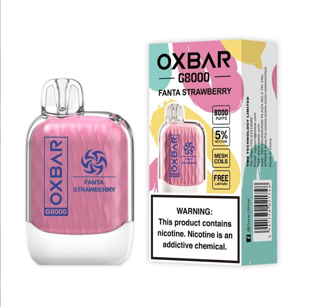 OXBAR G8000 Fanta Strawberry – disposable vape 8000 puffs with fanta strawberry flavor