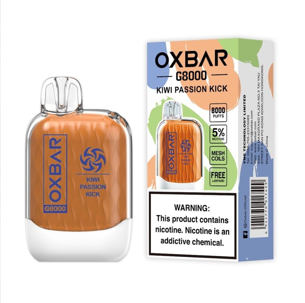 OXBAR G8000 Kiwi Passion Kick – disposable vape 8000 puffs with kiwi passion kick flavor