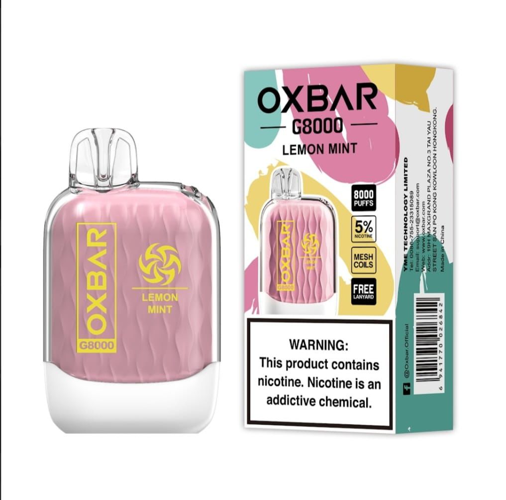 OXBAR G8000 Lemon Mint – disposable vape 8000 puffs with lemon mint flavor