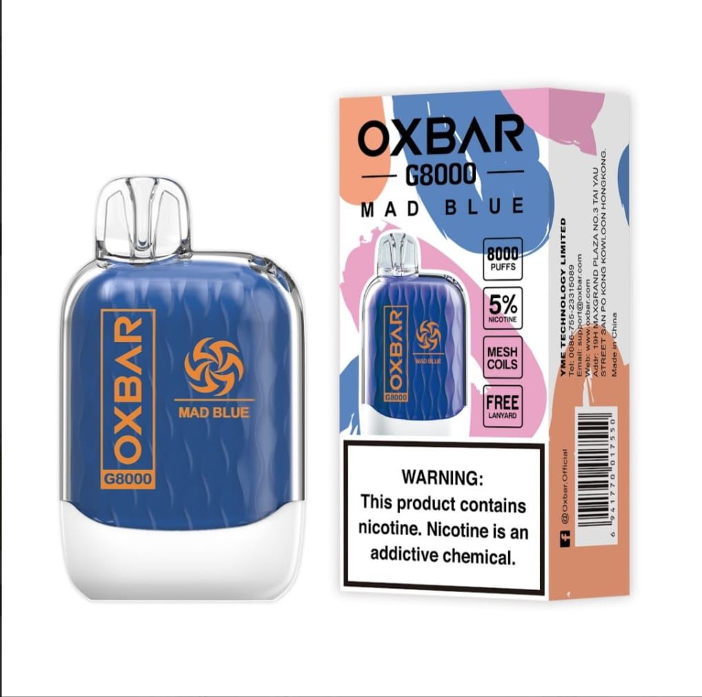 OXBAR G8000 Mad Blue – disposable vape 8000 puffs with mad blue flavor