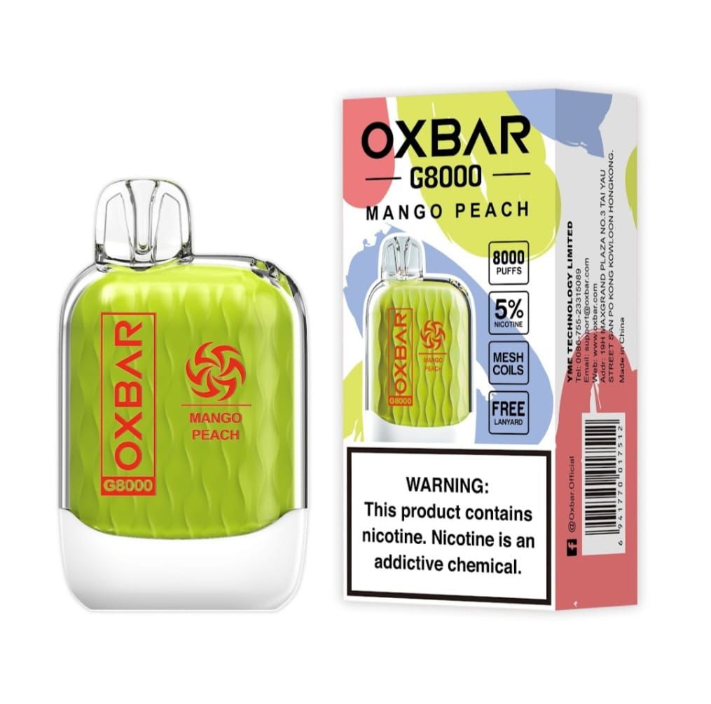 OXBAR G8000 Mango Peach – disposable vape 8000 puffs with mango peach flavor