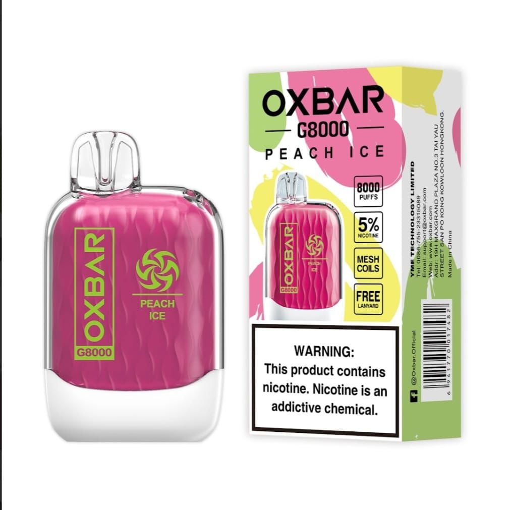 OXBAR G8000 Peach Ice – disposable vape 8000 puffs with peach ice flavor