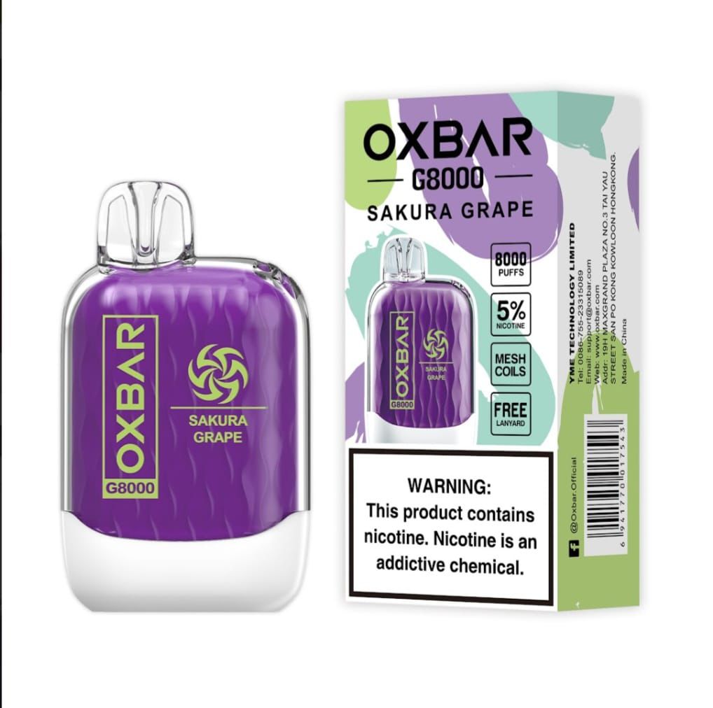 OXBAR G8000 Sakura Grape – disposable vape 8000 puffs with sakura grape flavor