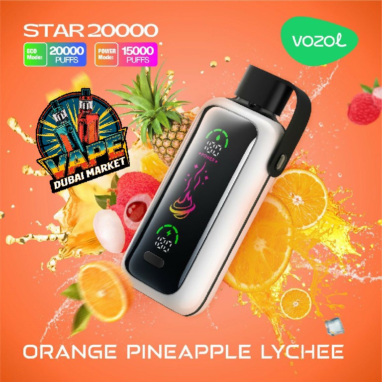 Vozol Star 20000 Puffs Orange Pineapple Lychee Vape Dubai – Exotic Disposable Vape