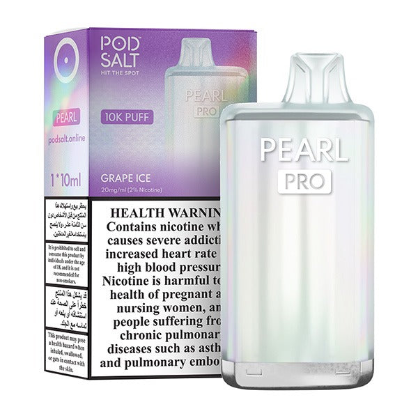 Pod Salt Pearl Pro Grape Ice – 10K puffs disposable vape with grape ice flavor
