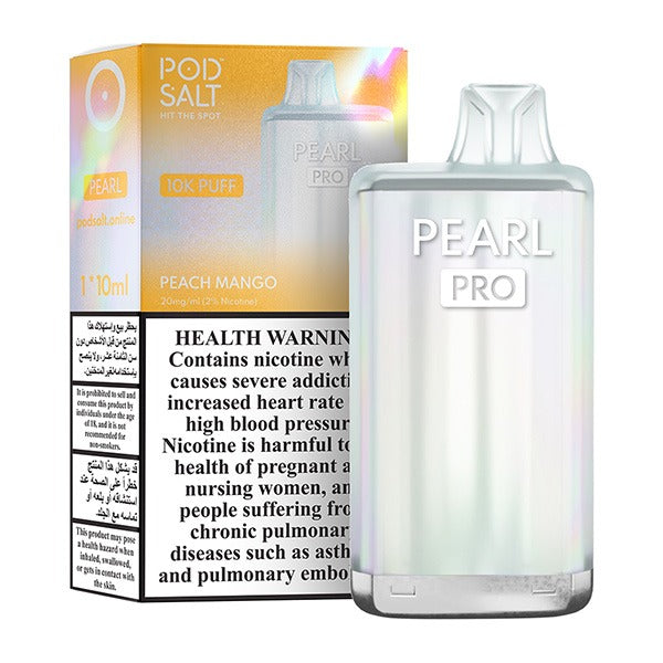 Pod Salt Pearl Pro Peach Mango – 10K puffs disposable vape with peach mango flavor