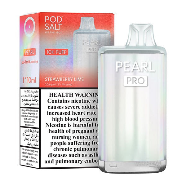 Pod Salt Pearl Pro Strawberry Lime – 10K puffs disposable vape with strawberry lime flavor