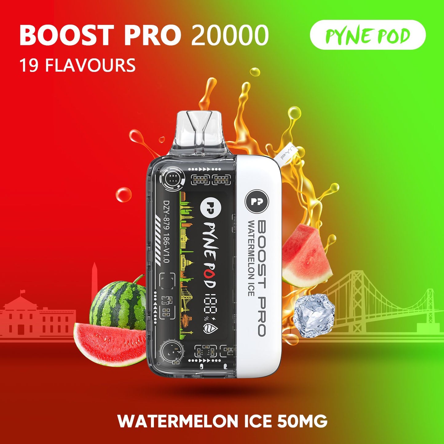 Pyne Pod Boost Pro 20000 Watermelon Ice 50mg disposable vape