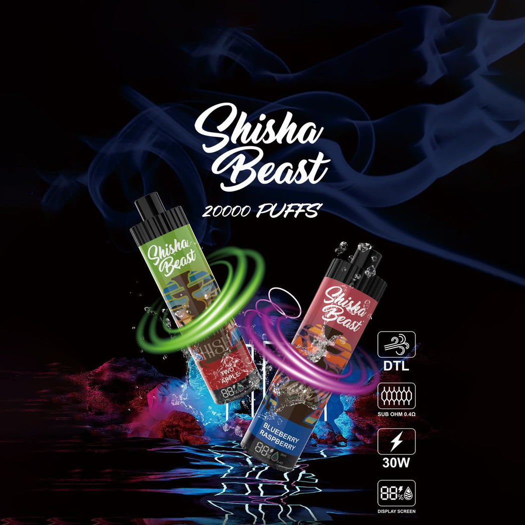 R&M Shisha Beast 20000 Puffs – dual disposable vape devices with display screen
